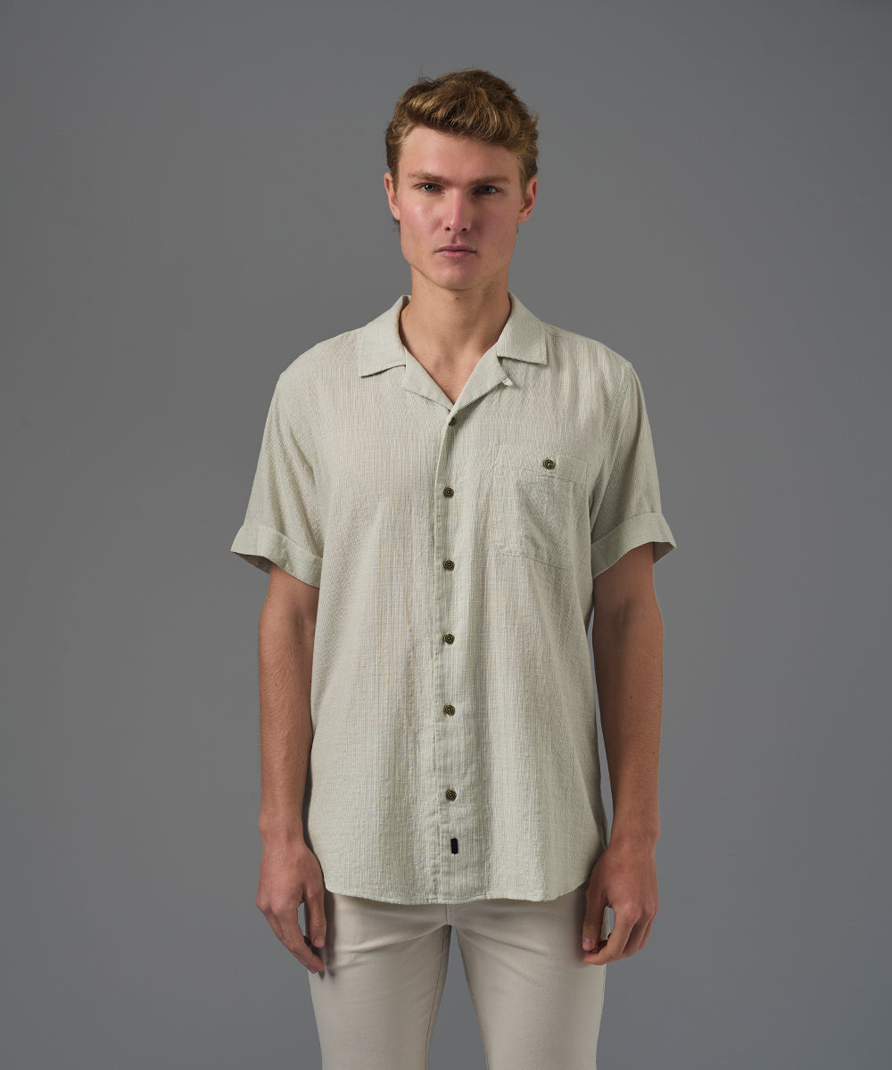 CAMISA MANGA CORTA LOOK LINO SLIM FIT PV26