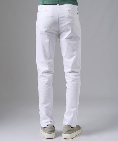 PANTALON DRILL FLAT FRONT SLIM FIT BLANCO PV25