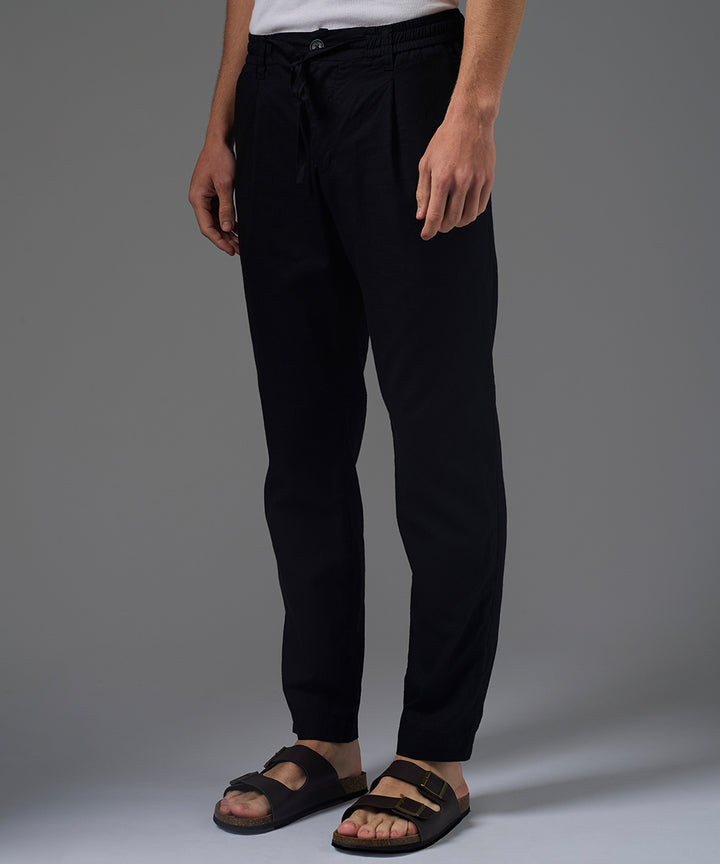 PANTALON LOOK LINO CLASSIC FIT NEGRO PV26