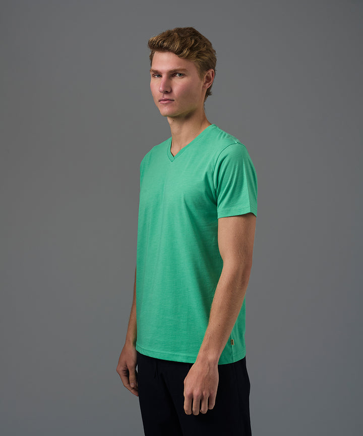 POLO MANGA CORTA JERSEY CUELLO V BASICO MENTA PV26