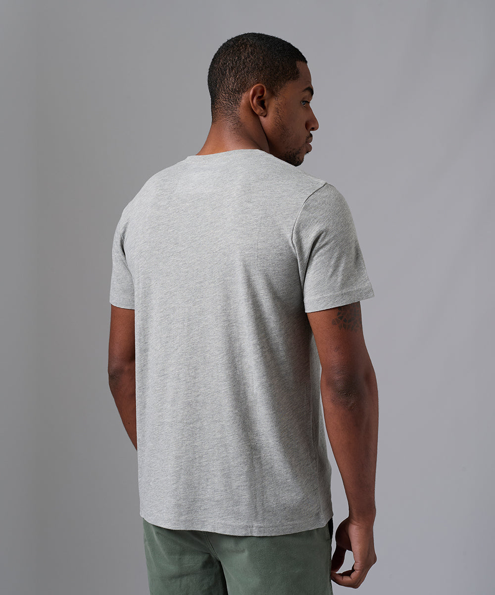 POLO MANGA CORTA CUELLO V BASICO MELANGE OI25