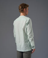 CAMISA MANGA LARGA LOOK LINO CUELLO NERU DOBLE BOLSILLO SLIM FIT VERDE AGUA PV26