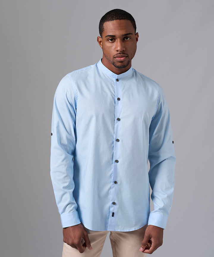 CAMISA MANGA LARGA MICRO NERU CLASSIC FIT CELESTE PV25