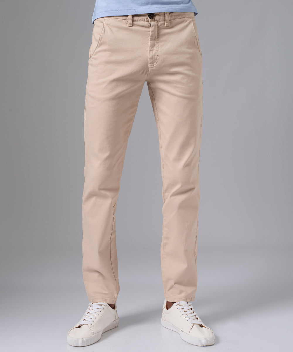 PANTALON DRILL FLAT FRONT SLIM FIT BEIGE PV25