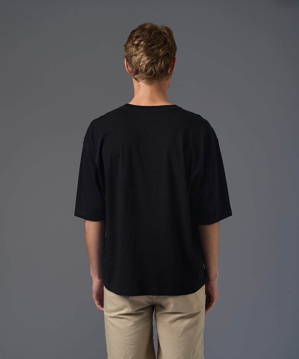 POLO MANGA CORTA JERSEY BOXY FIT NEGRO PV26