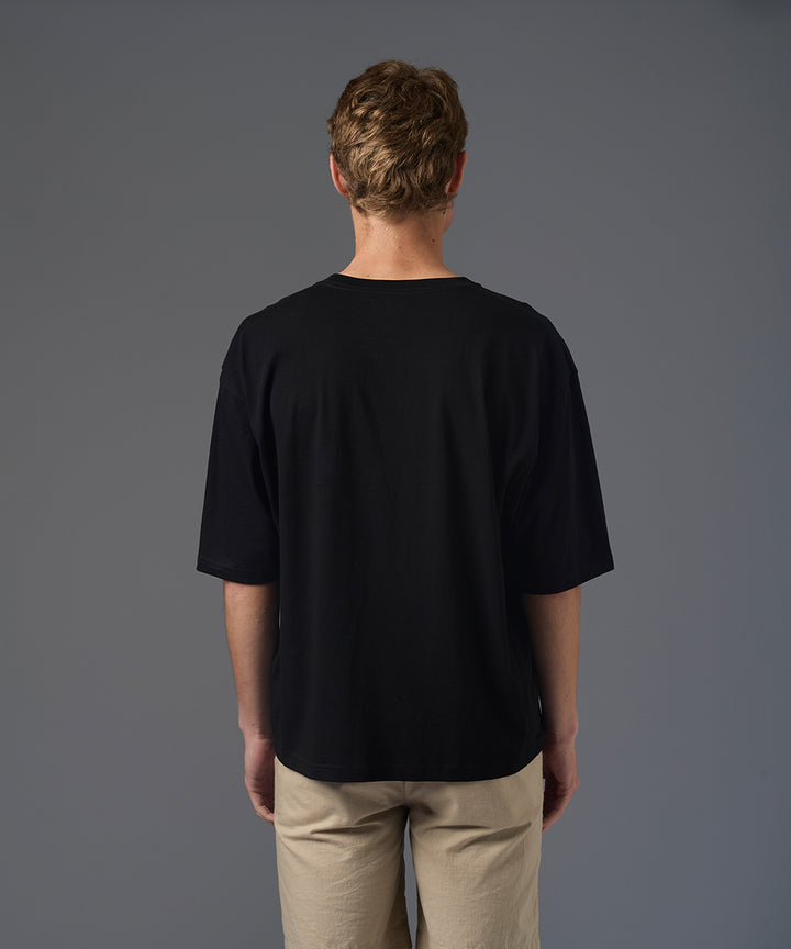 POLO MANGA CORTA JERSEY BOXY FIT NEGRO PV26