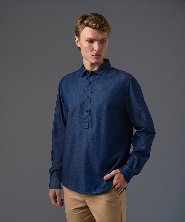 CAMISA MANGA LARGA DENIM MEDIA PECHERA CLASSIC FIT INDIGO PV26
