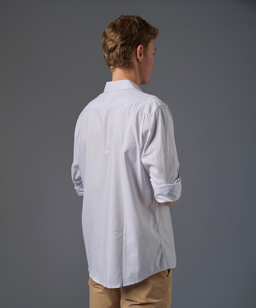 CAMISA MANGA LARGA PECHERA OJAL CLASSIC FIT GRIS PV26