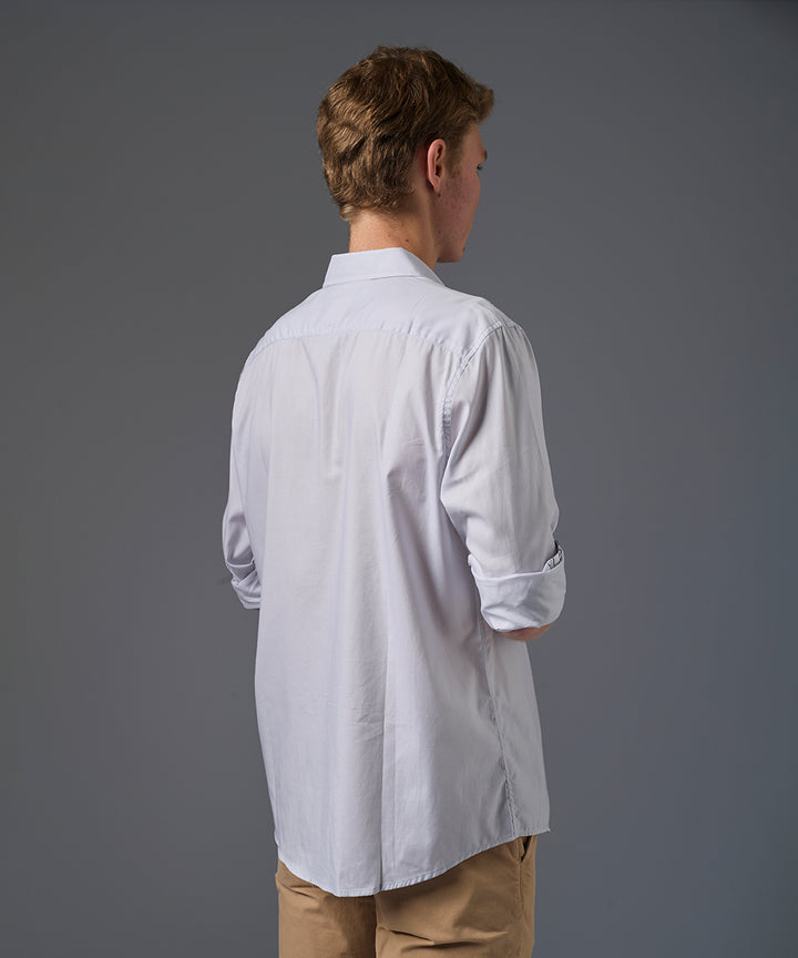 CAMISA MANGA LARGA PECHERA OJAL CLASSIC FIT GRIS PV26