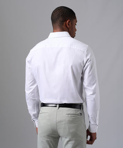 CAMISA MANGA LARGA DE VESTIR CUELLO BUTTON DOWN BLANCO PV25