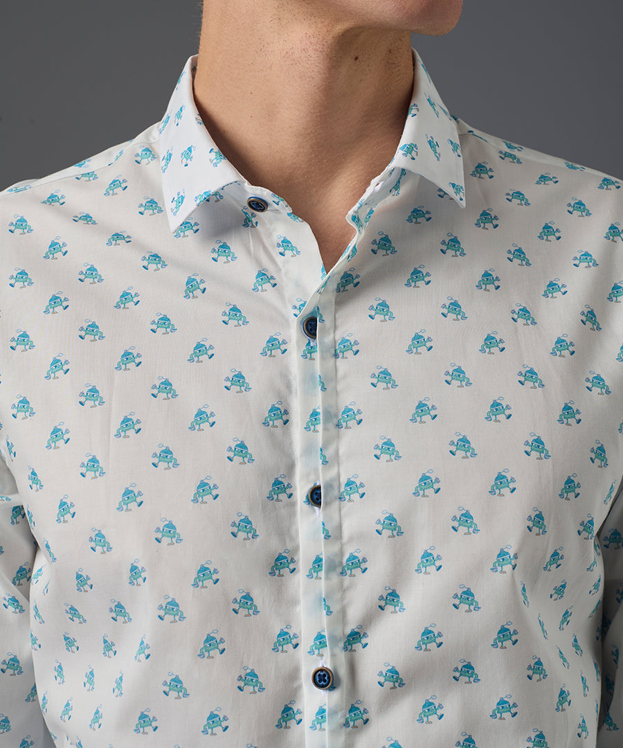 CAMISA MANGA LARGA LATITO CLASSIC FIT BLANCO ESTAMPADO PV26