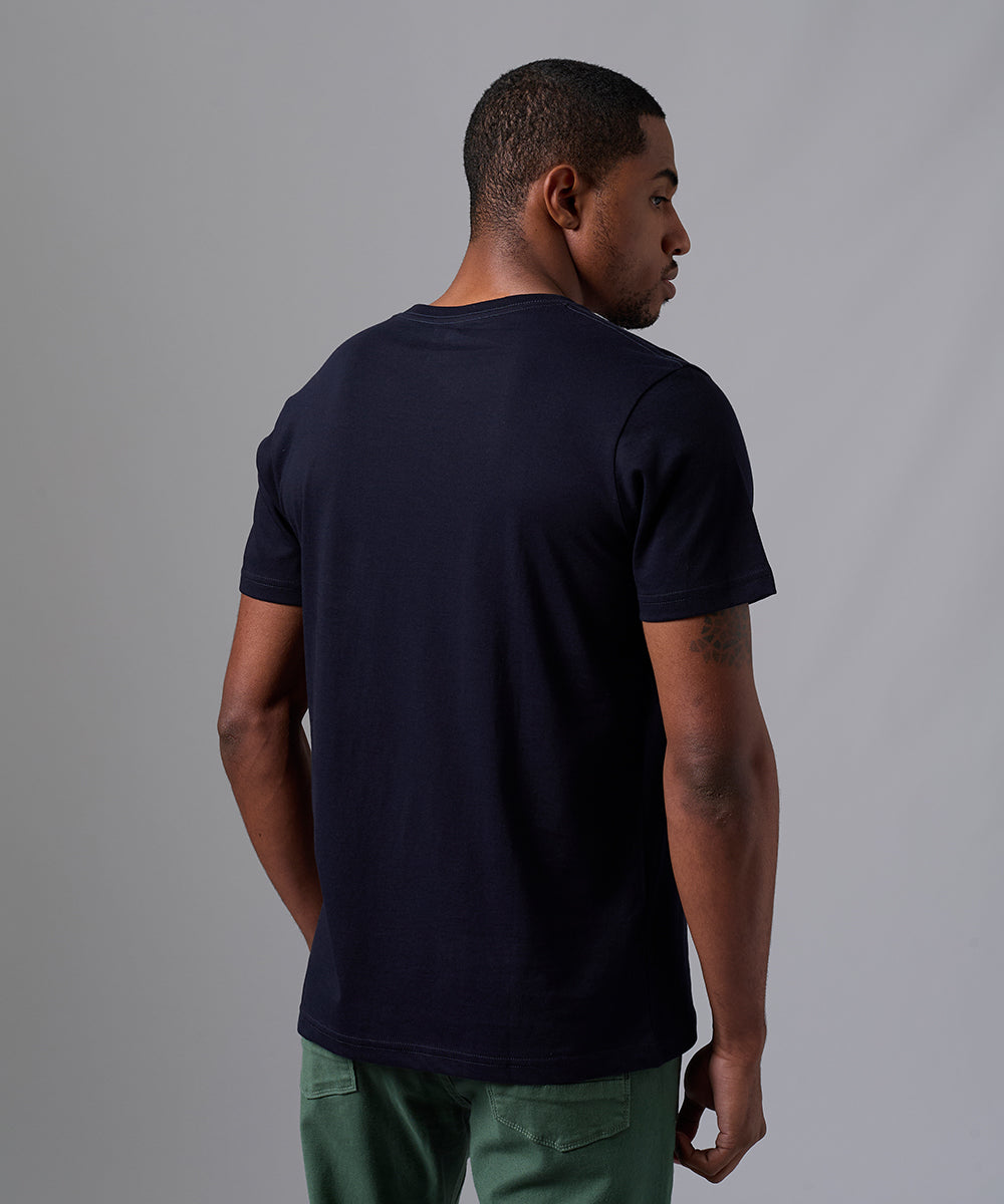 POLO MANGA CORTA CUELLO V BASICO AZUL MARINO OI25