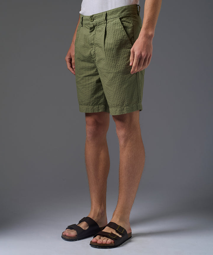 BERMUDA SEER SUCKER SLIM FIT VERDE CLARO PV26
