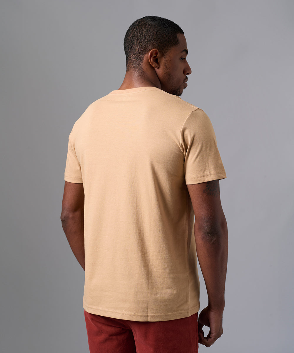 POLO MANGA CORTA CUELLO V BASICO BEIGE PV25