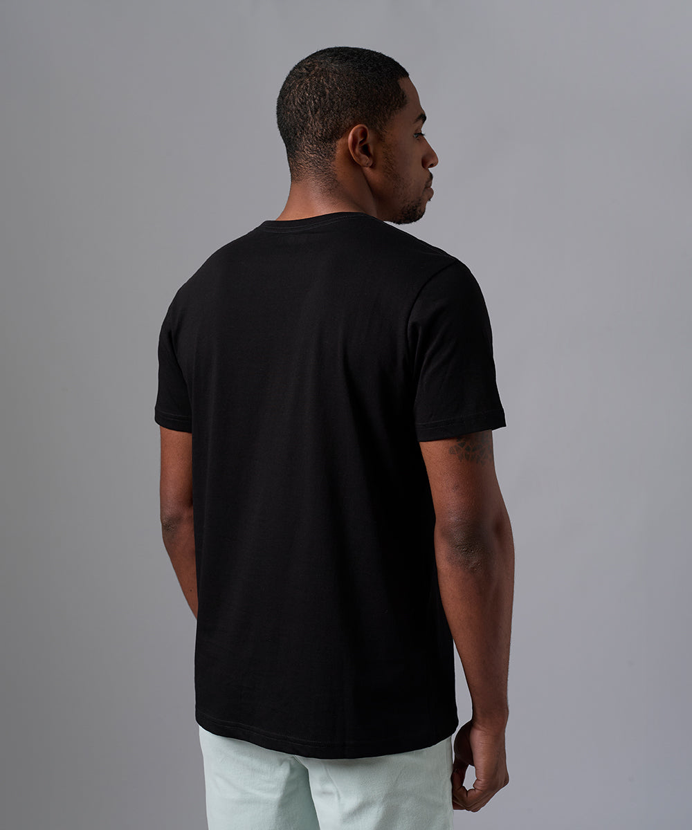 POLO MANGA CORTA BASICO CUELLO REDONDO NEGRO OI25