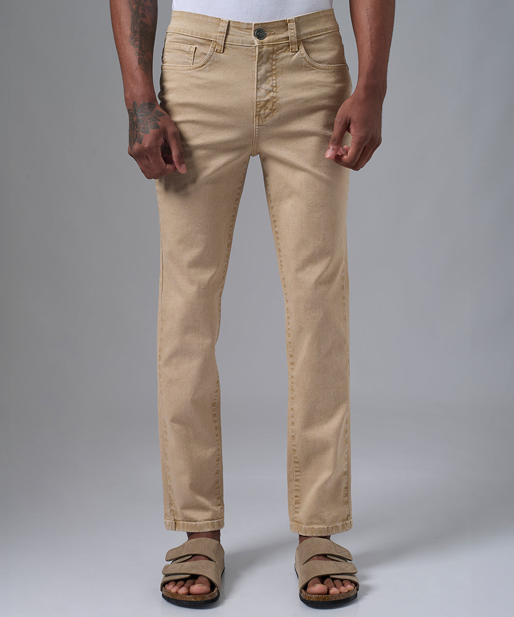 PANTALON DENIM SLIM FIT BEIGE PV25