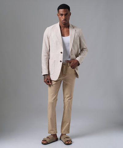 BLAZER DE LINO Y ALGODÓN BEIGE PV25