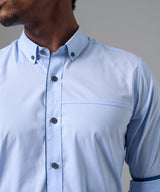 CAMISA MANGA LARGA CASUAL SHORT BUTTON DOWN SLIM FIT CELESTE REFRESH PV25