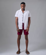 CAMISA MANGA CORTA CASUAL CUELLO RESORT SEER SUCKER CLASSIC FIT BLANCO PV25