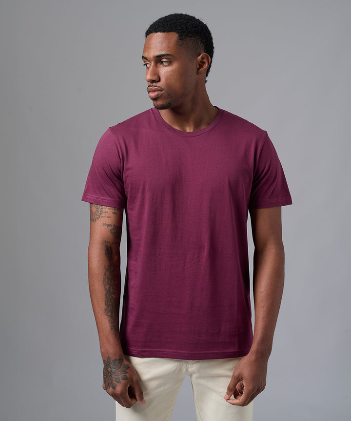POLO MANGA CORTA JERSEY CUELLO REDONDO BASICO MORADO PV25