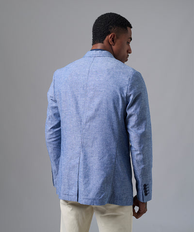 BLAZER DE LINO Y ALGODÓN AZUL PV25