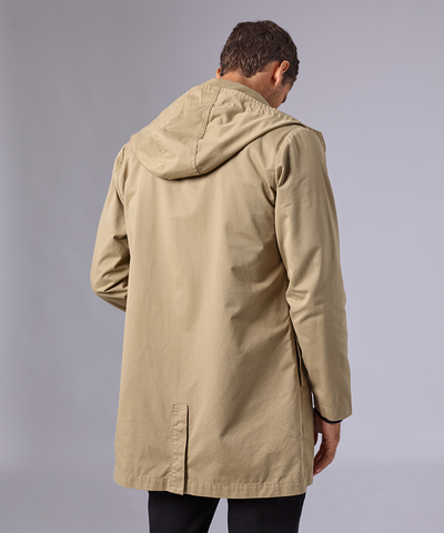 TRENCH COAT TAFETA CAPUCHA REMOVIBLE KAKI OI24