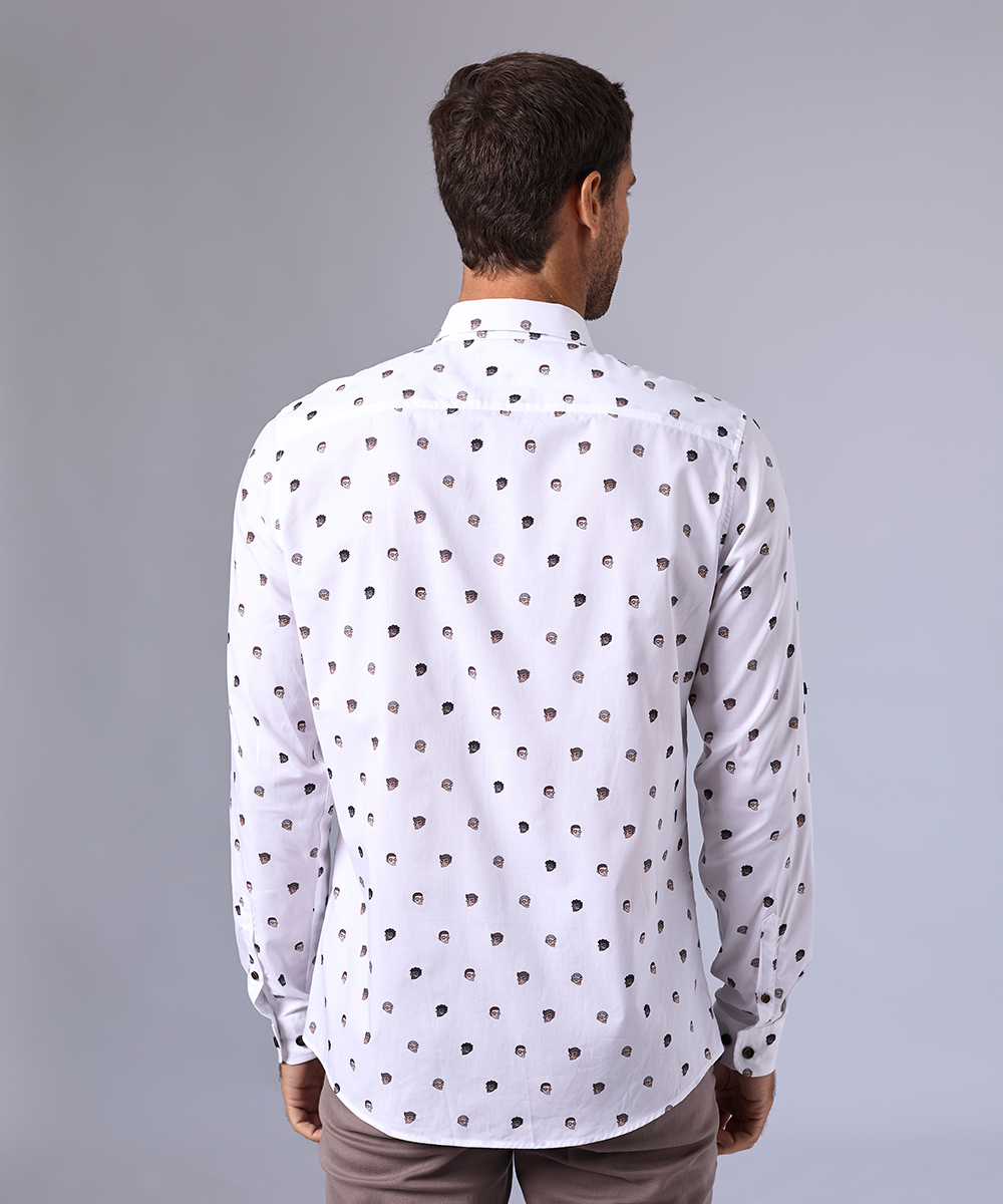 CAMISA MANGA LARGA UNION CLASSIC FIT BLANCO ESTAMPADO OI24