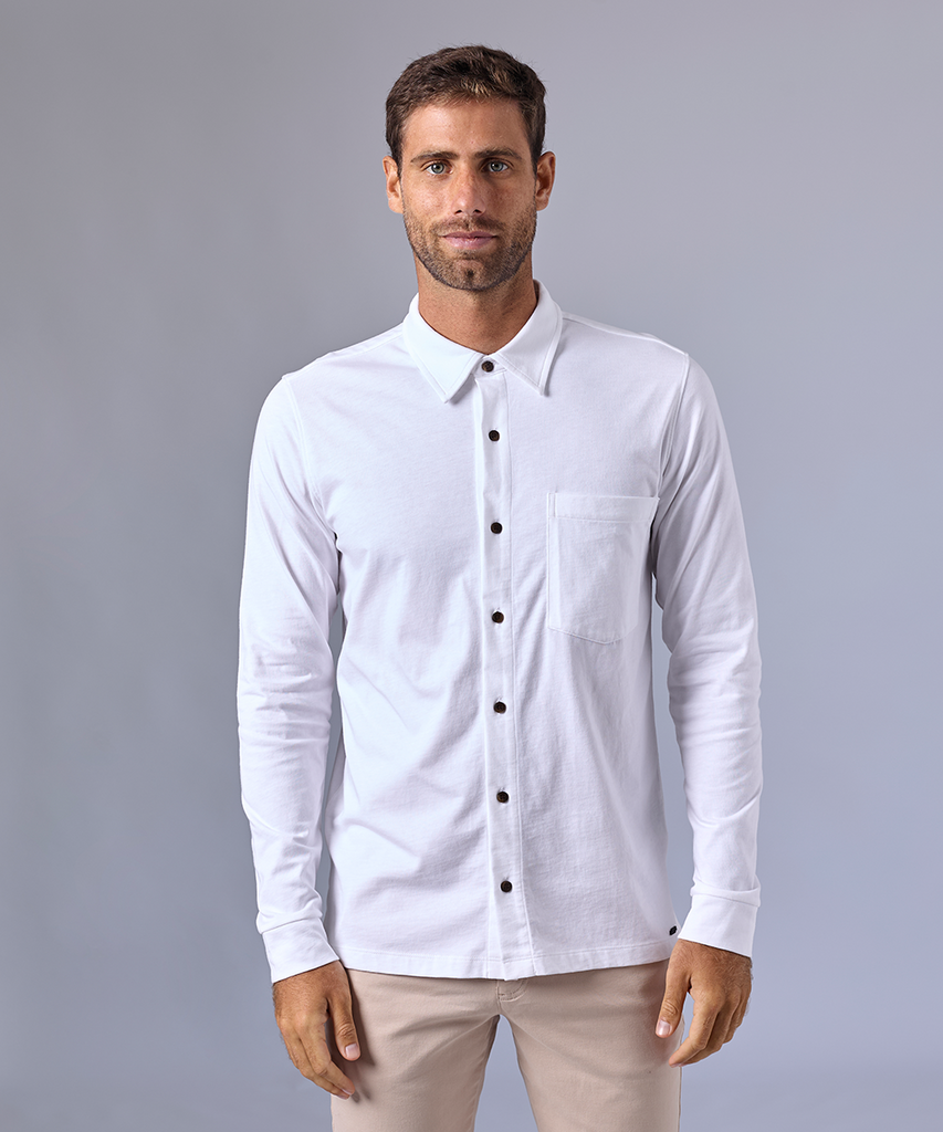 POLO MANGA LARGA JERSEY CUELLO CAMISERO BLANCO OI24 – MBO