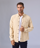 CAMISA MANGA LARGA FRANELA CUELLO BUTTON DOWN CLASSIC FIT HUESO OI24