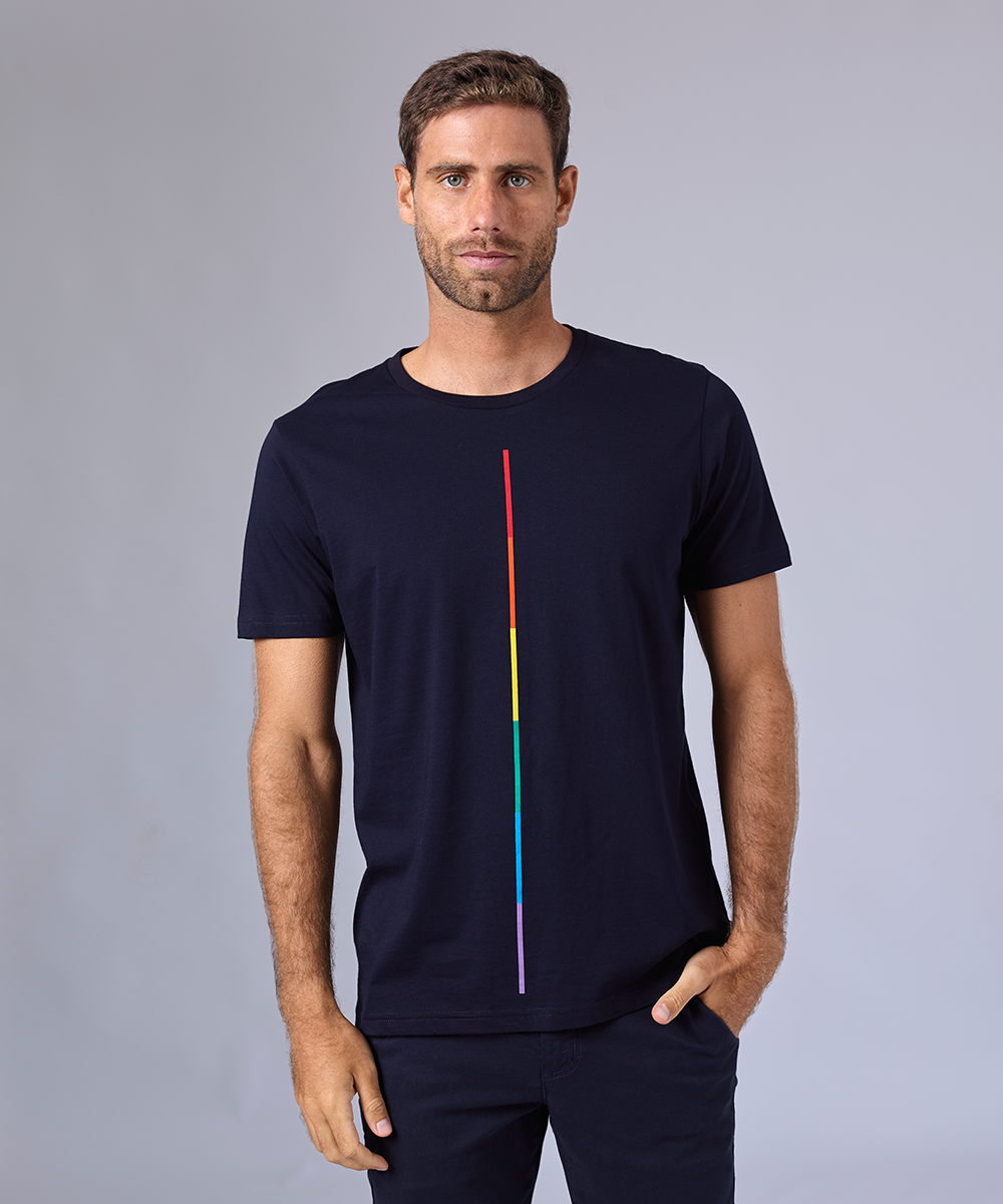 POLO MANGA CORTA JERSEY PRIDE BANDERA AZUL MARINO OI24