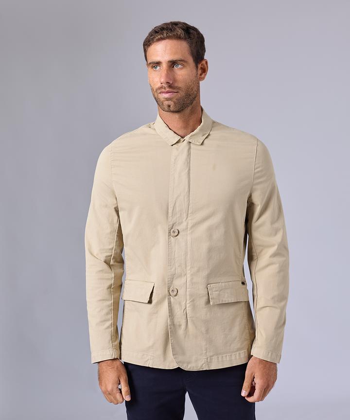 BLAZER DRILL CON CIERRE ESCONDIDO KHAKI OI24