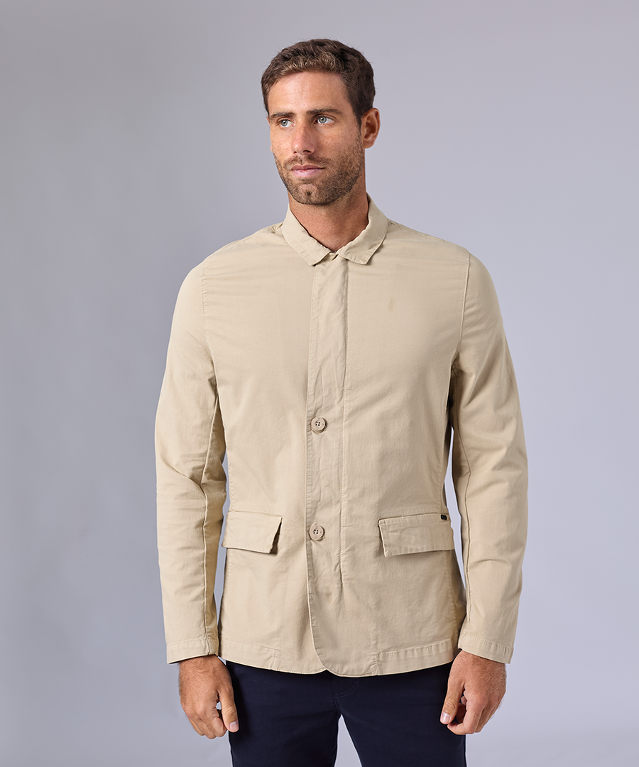 BLAZER DRILL CON CIERRE ESCONDIDO KHAKI OI24