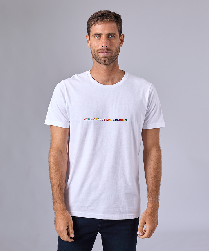 POLO MANGA CORTA JERSEY PRIDE MEZCLA DE COLORES BLANCO OI24
