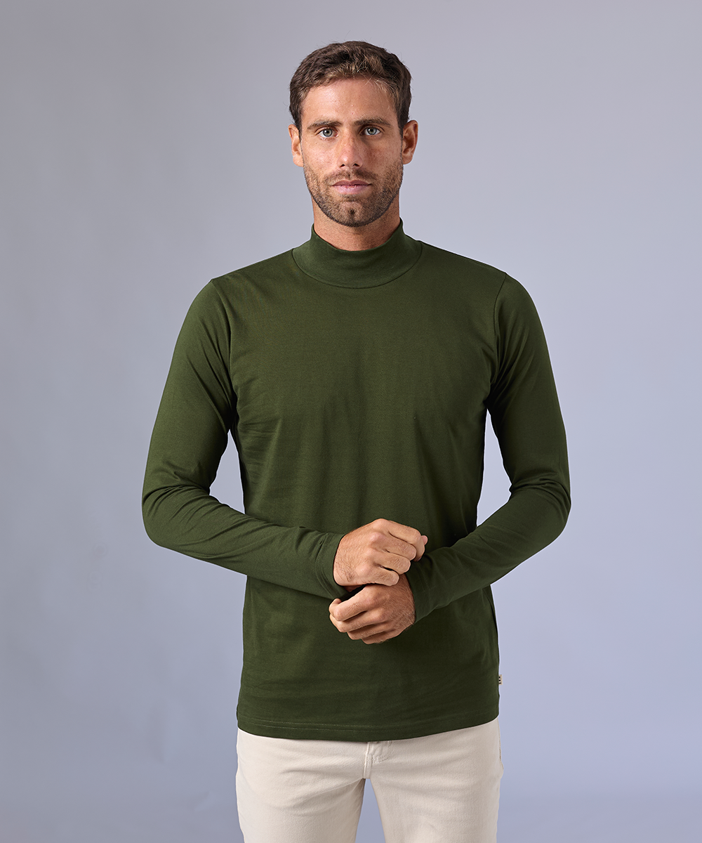 POLO MANGA LARGA JERSEY CAFARENA VERDE MILITAR OI24