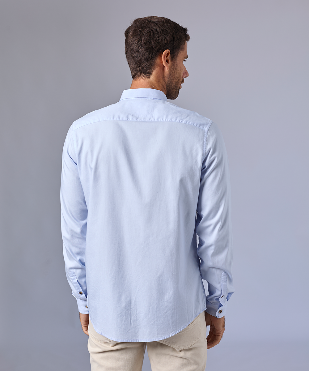 CAMISA MANGA LARGA OXFORD CUELLO SPREAD CLASSIC FIT CELESTE OI24