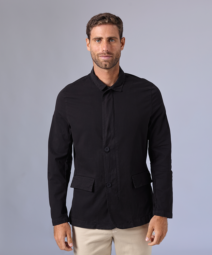 BLAZER DRILL CON CIERRE ESCONDIDO NEGRO OI24