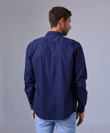 CAMISA MANGA LARGA OXFORD CUELLO SPREAD CLASSIC FIT AZUL MARINO OI24