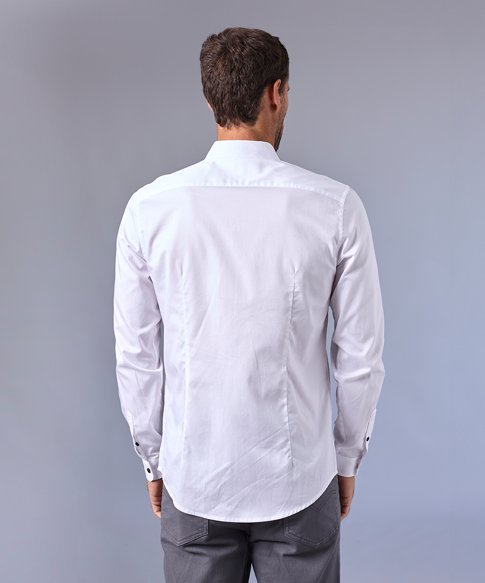 CAMISA MANGA LARGA PECHERA OJAL SLIM FIT BLANCO C OI24