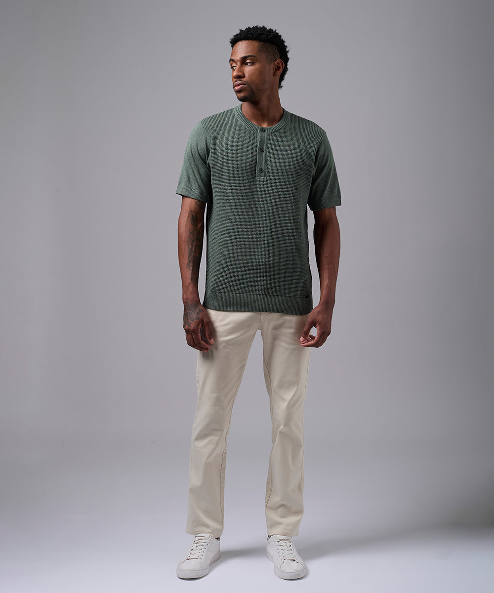 POLO MANGA CORTA TEJIDO PET CUELLO NERU VERDE OI25