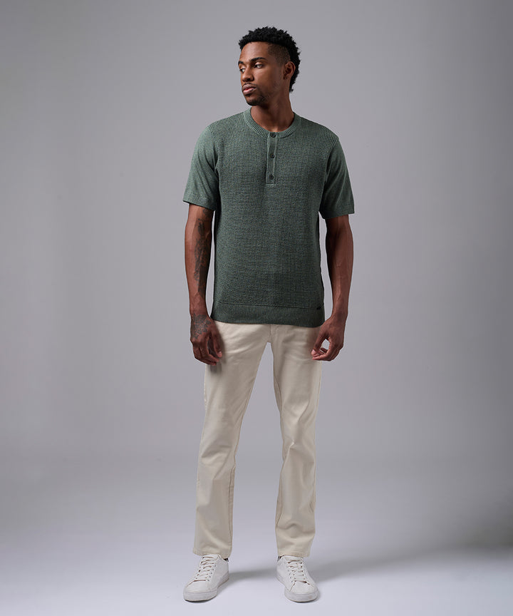 POLO MANGA CORTA TEJIDO PET CUELLO NERU VERDE OI25