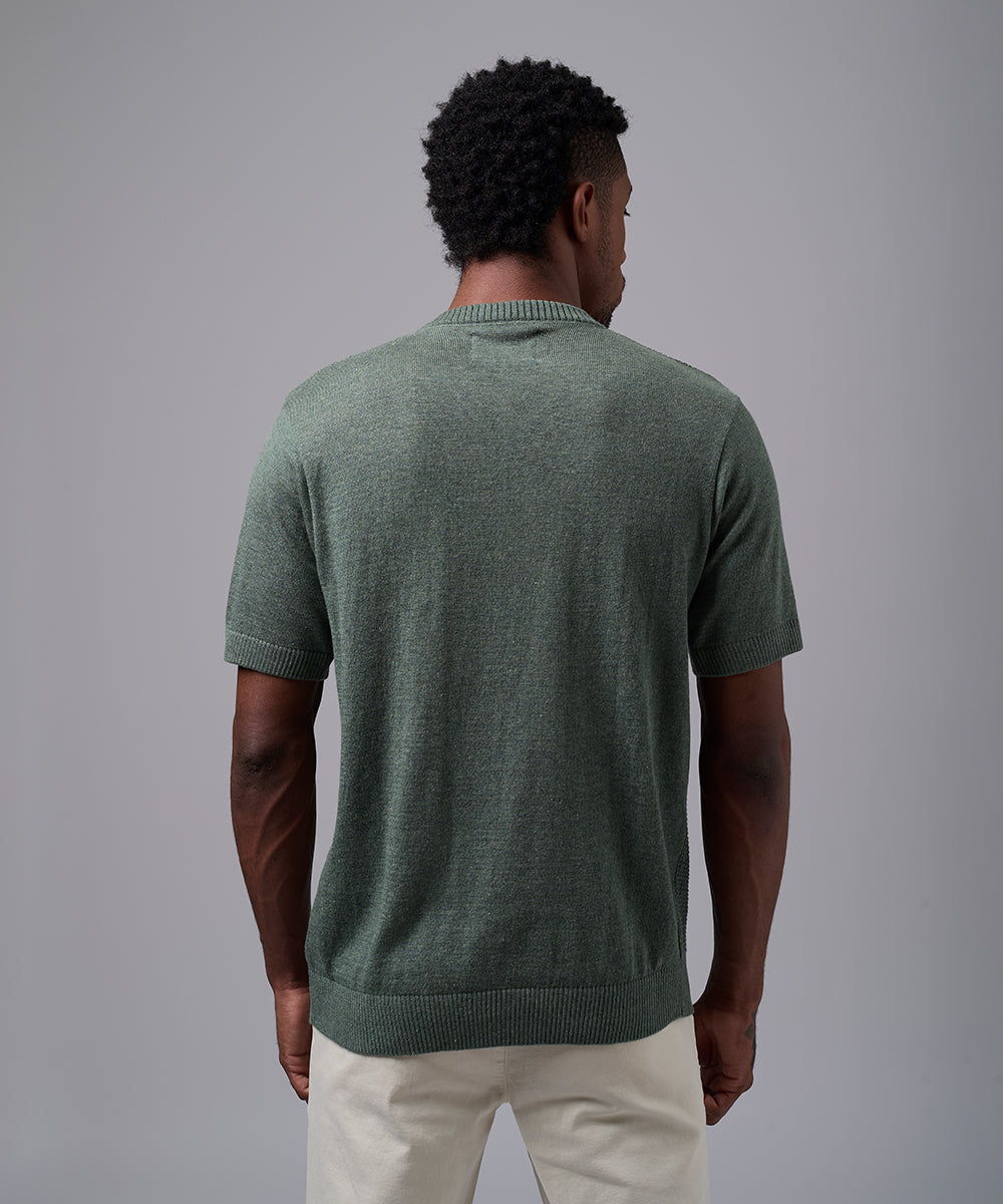 POLO MANGA CORTA TEJIDO PET CUELLO NERU VERDE OI25