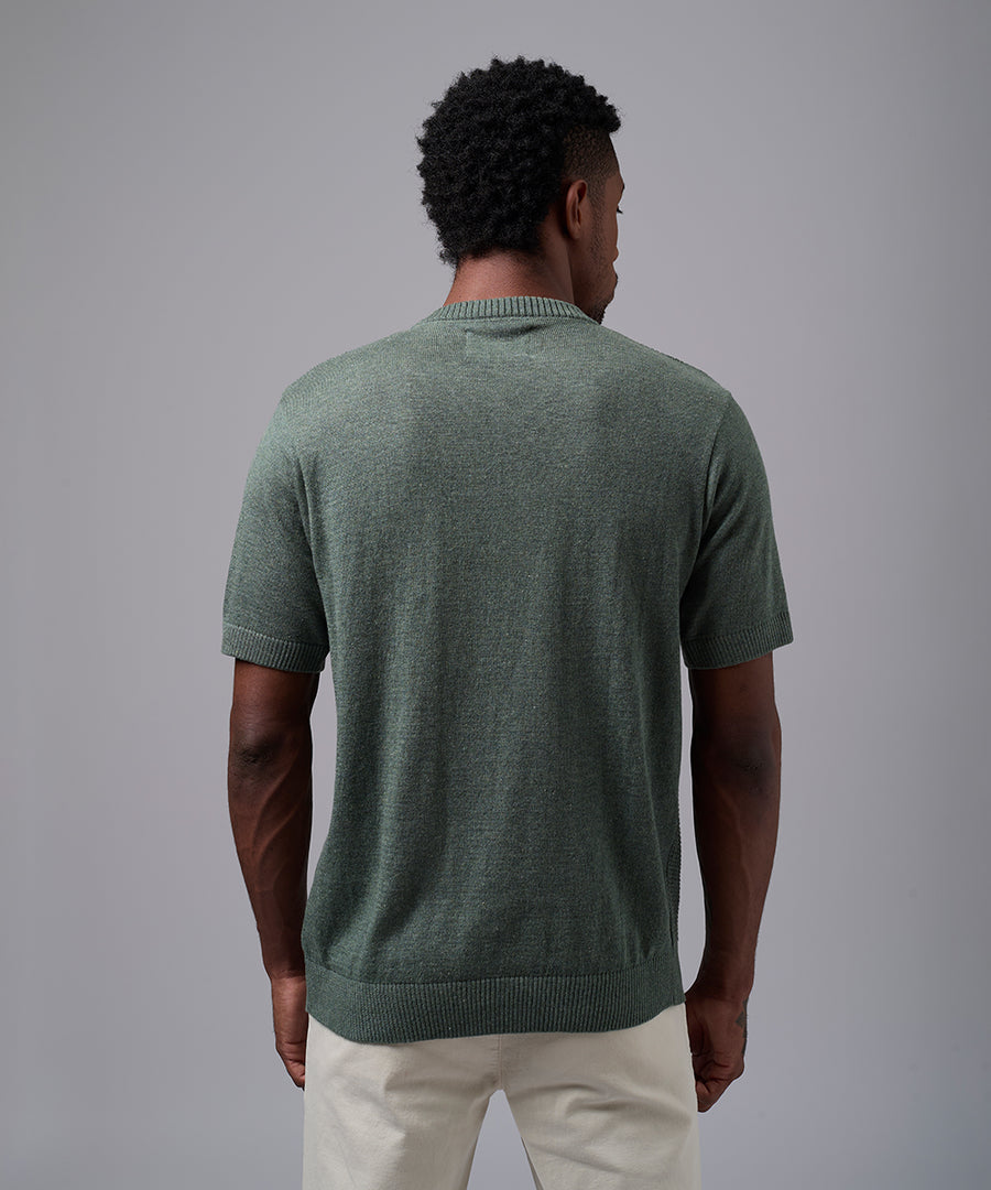 POLO MANGA CORTA TEJIDO PET CUELLO NERU VERDE OI25
