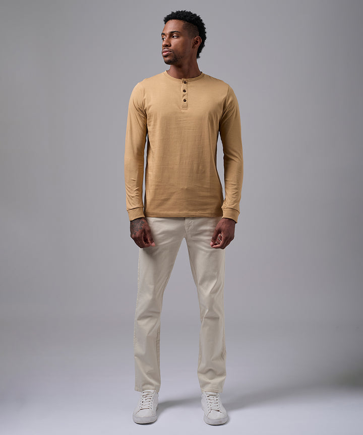 POLO MANGA LARGA JERSEY HENLEY CAMELLO OI25