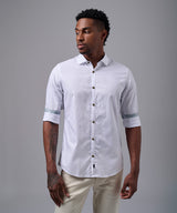 CAMISA MANGA LARGA PECHERA OJAL CLASSIC FIT BLANCO OI25