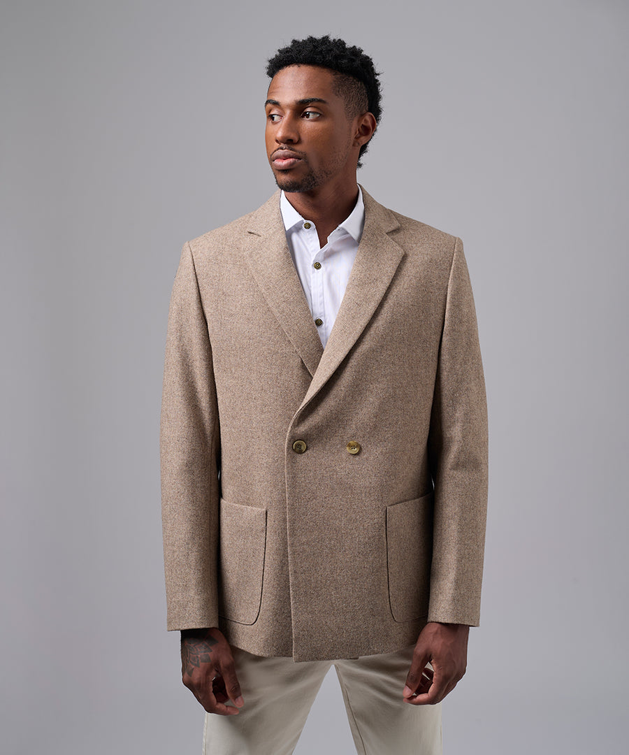 BLAZER LANA CRUZADO BEIGE OI25
