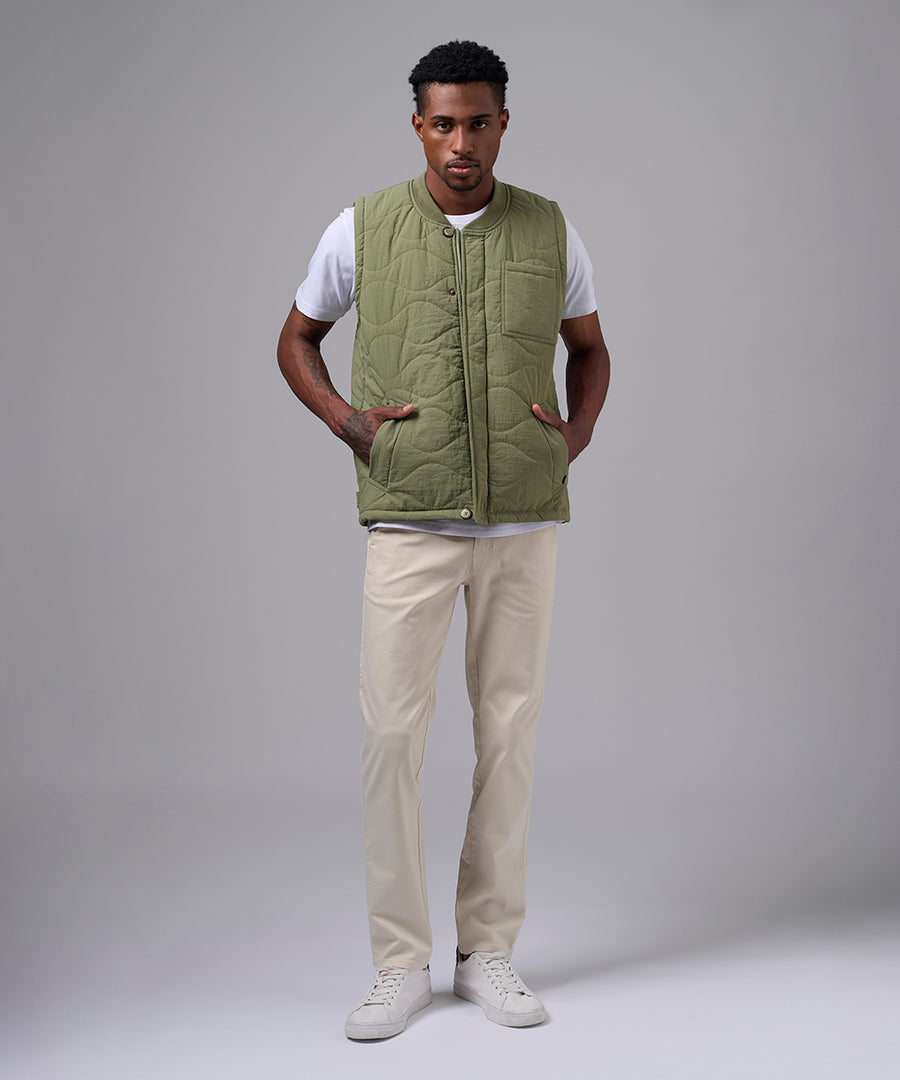 CHALECO IMPERMEABLE CUELLO NERU VERDE OLIVO OI25