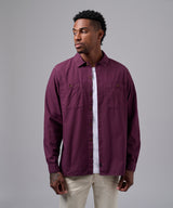 CAMISA MANGA LARGA TAFETA DOBLE BOLSILLO CLASSIC FIT GUINDA OI25