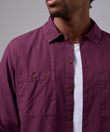 CAMISA MANGA LARGA TAFETA DOBLE BOLSILLO CLASSIC FIT GUINDA OI25
