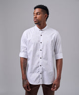 CAMISA MANGA LARGA CUELLO MICRO BUTTON DOWN SLIM FIT BLANCO ESTAMPADO OI25