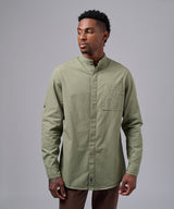 CAMISA MANGA LARGA DRILL CUELLO NERU C.BOTON CLASSIC FIT VERDE OI25